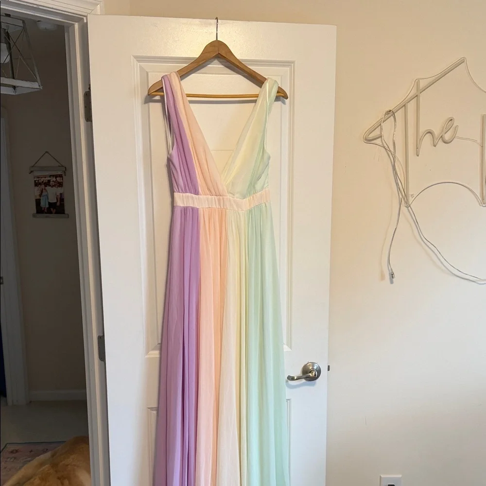 Luxxel (VICI) Pastel Multicolor Maxi Dress - Picture 1 of 7